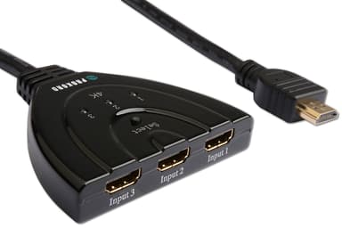 Prokord HDMI-kytkin, 3 liitäntää, 4K @ 60 Hz HDMI-tyyppi A (vakio) 3 x HDMI Musta