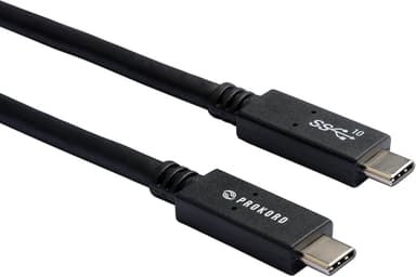 Prokord USB-C kaapeli USB certified (100W) 0.25m USB C USB C Musta