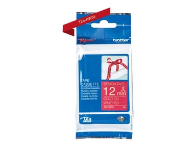 Brother Tape Stof 12mm TZe-RW34 Guld/R�dbrun 