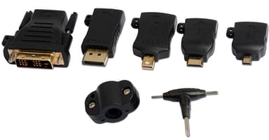 Prokord HDMI-Adapterointi DisplayPort DisplayPort Mini DVI-D HDMI Micro HDMI Mini Uros HDMI Naaras Musta