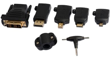 Prokord HDMI-Adapterring DisplayPort DisplayPort Mini DVI-D HDMI Micro HDMI Mini Hann HDMI Hunn Svart