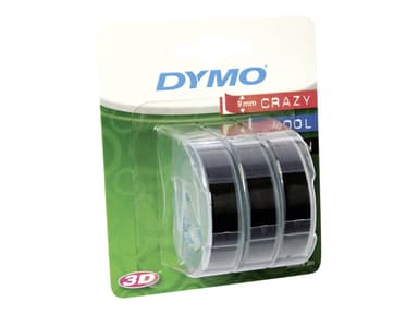 Dymo Embosser Tape 9mm x 3m Black 3pcs 