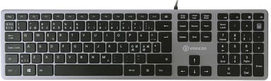 Voxicon Slim 280 Metal Kabling Nordisk Tastatur