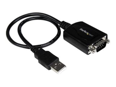 Startech 1 ft USB to RS232 Serial DB9 Adapter Cable with COM Retention Musta