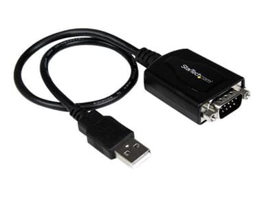 Startech 1 ft USB to RS232 Serial DB9 Adapter Cable with COM Retention Zwart