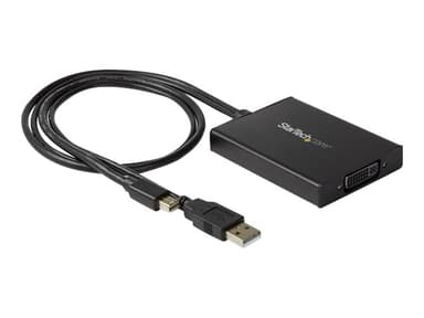 Startech Mini DisplayPort to DVI Dual-Link Active Adapter 0.358m Mini DisplayPort + USB Type-A DVI-I Musta