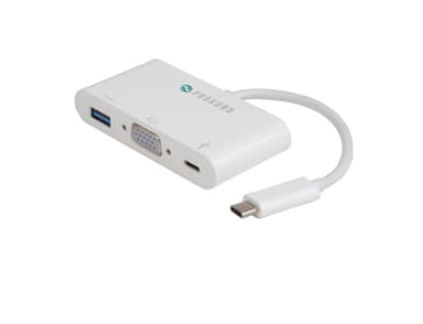 Prokord USB-C To VGA+Type-C+USB 3.0 Adapter - White USB-C Hann USB USB-C VGA Hunn Hvit