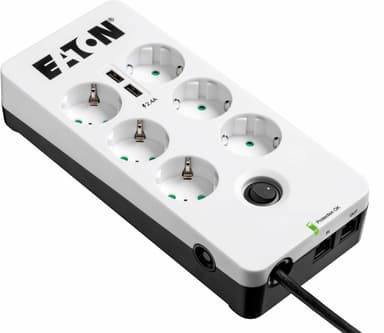 Eaton Protection Box 6 eluttag + 2 USB + 1 Tele 10A Extern 6st Vit