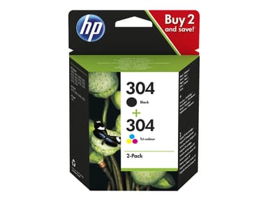 HP Bläck Combo Pack (Svart/Färg) No.304 - DeskJet 3720/3730/3732 