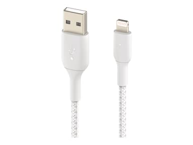 Belkin Lightning To USB-A Cable Braided 2m Hvid 