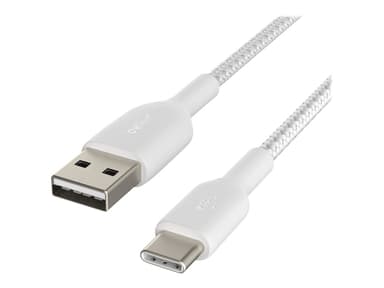 Belkin USB-A To USB-C Cable Braided 2m USB A USB C Valkoinen