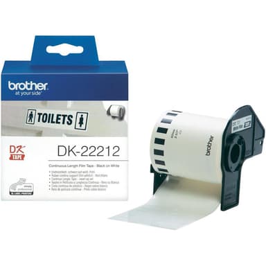 Brother Tape Plast 62mm x 15.24m Svart/Vit 