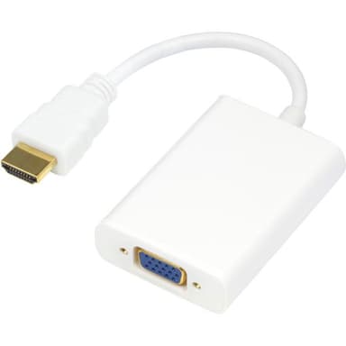 Deltaco HDMI - VGA Ha - Ho /Audio 0.2m White Valkoinen