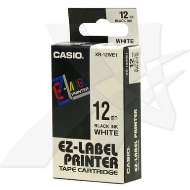Casio Tape XR-12WES 12mm Svart/Vit 