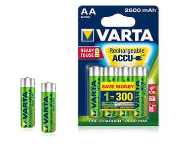 Varta Battery Rechargeable Ready-To-Use Ni-MH 4pcs AA 2600mAh 