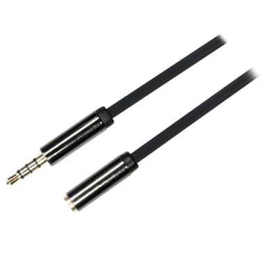 Deltaco Audio 3.5mm Female - 3.5mm Male 4-Pin 1m 4-pols 3,5 mm-minijakk Hunn 4-pols 3,5 mm-minijakk Hann 