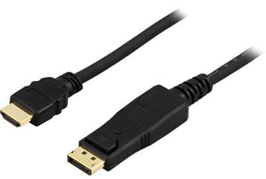Deltaco DP-3050 5m DisplayPort HDMI Musta