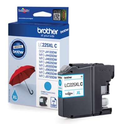 Brother Bläck Cyan LC225XLC, 1,2K 