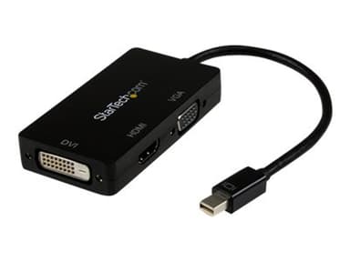 Startech Mini DisplayPort to VGA / DVI / HDMI Adapter videomuunnin DisplayPort Mini Uros DVI-D HDMI VGA Naaras Musta