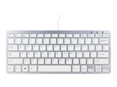 R-Go Tools Compact Keyboard Kabling US Hvid Sølv 
