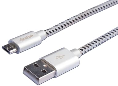 Cirafon Sync/Charge Cable Micro USB 2m - Svart/Vit 2m 