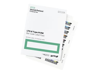 HPE LTO-8 Ultrium RW Bar Code Label Pack (100 Data Labels + 10 Cleaning Labels) 