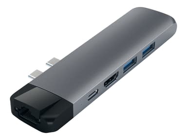 Satechi Aluminum Type-C Pro Hub with Ethernet USB-C Minitelakointiasema 