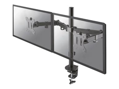 Neomounts Full Motion Dual Desk Mount (clamp & grommet) for two 10-27" Monitor Screens, Height Adjustable 