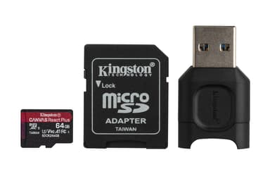 Kingston Canvas React Plus 64GB mikroSDXC UHS-II minneskort 
