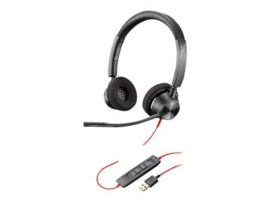 Poly Blackwire 3320 USB-A Headset Musta 
