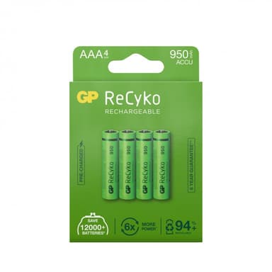 GP Battery ReCyko 4pcs AAA 1000mAh Rechargeable 