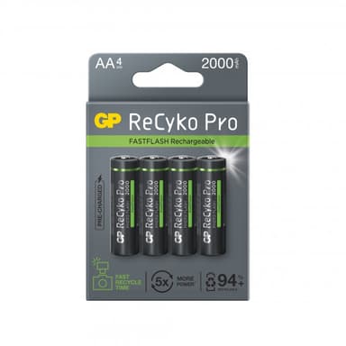 GP Batteri ReCyko Pro PhotoFlash 4stk. AA 2000mAh Oppladbare 