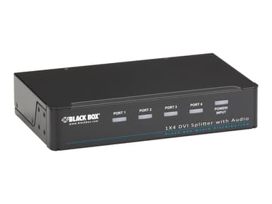 Black Box DVI-D Splitter with Audio and HDCP, 1 x 4 