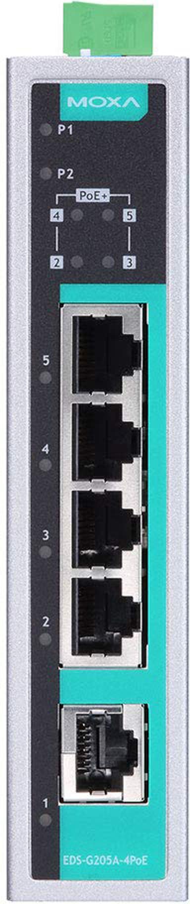 Moxa EDS-G205A-4POE Industriell Ohanterad 5-port Switch 