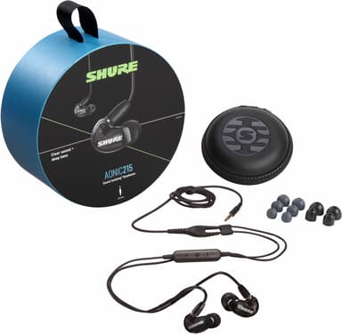 Shure Aonic 215 Sound Isolating In-ear - Black 3,5 mm kontakt Stereo Svart 