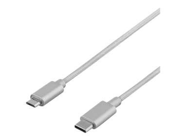Deltaco Prime USBC-1251 1m 24-nastainen USB-C Uros 5 pin Micro-USB Type B Uros 