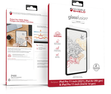 Zagg Glassfusion+ Canvas iPad Air 10.9" (4th gen) iPad Pro 11" (1st gen) iPad Pro 11" (2nd gen) iPad Pro 11" (3rd gen) 