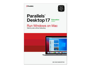 Parallels Desktop 17 -vuositilaus tilaus, Retail Box, kouluversio 