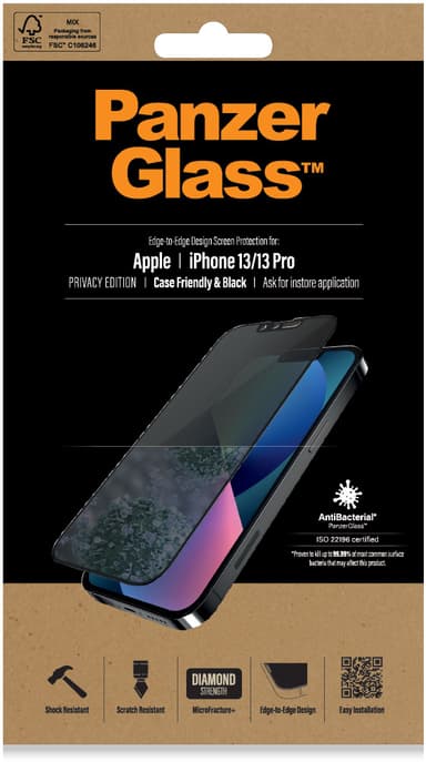 Panzerglass Privacy Case Friendly iPhone 13 iPhone 13 Pro 