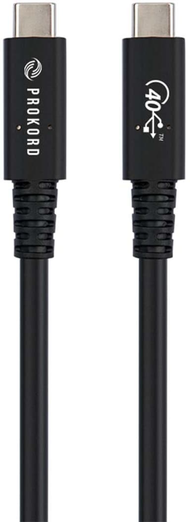 Prokord USB4 Cable 40Gbps 0.8M Black 100W 0.8m USB-C Hane USB-C Hane 