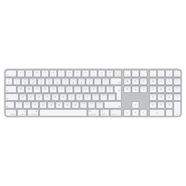 Apple Magic Keyboard with Touch ID & Numeric Keypad Trådlös Internationell engelska Silver Vit 