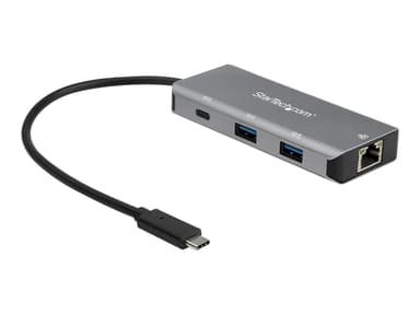 Startech 3 Port USB C Hub with Gigabit Ethernet RJ45 GbE Port USB Hub 