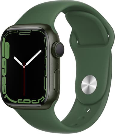 Apple Watch Series 7 GPS, 41mm Green Aluminium Case with Clover Sport Band 