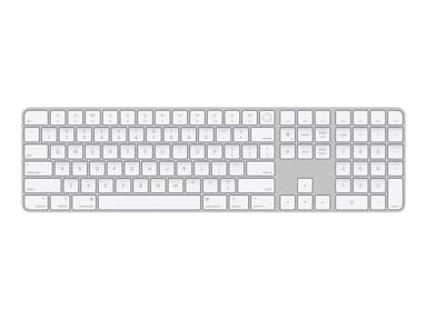 Apple Magic Keyboard with Touch ID and Numeric Keypad Langaton Espanjalainen Hopea Valkoinen 