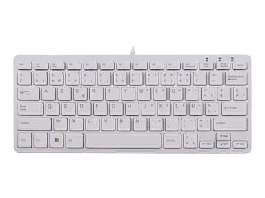 R-Go Tools R-Go Compact Tastatur, AZERTY (BE), hvid, kablet Kabling Belgisk Hvid Sølv 