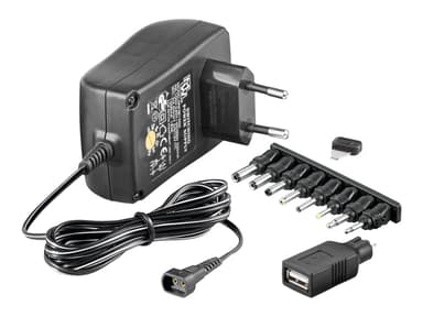 Microconnect 3-12V Universal Strømadapter 3 - 12V 1.5A 18W 