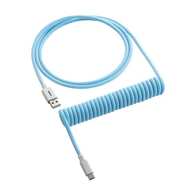 CableMod Classic Coiled Cable - Blueberry Cheesecake 1.5m 24-stifts USB-C Hane 4-stifts USB typ A Hane 