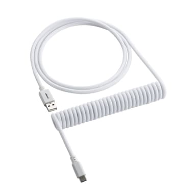 CableMod Classic Coiled Cable - Glacier White 1.5m 24-nastainen USB-C Uros 4 nastan USB- A Uros 