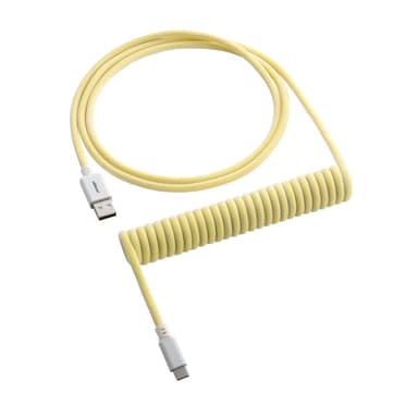 CableMod Classic Coiled Cable - Lemon Ice 1.5m 24-pins USB-C Hann 4-pins USB type A Hann 