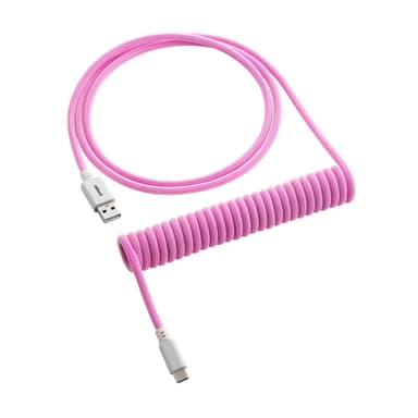 CableMod Classic Coiled Cable - Strawberry Cream 1.5m 24-nastainen USB-C Uros 4 nastan USB- A Uros 